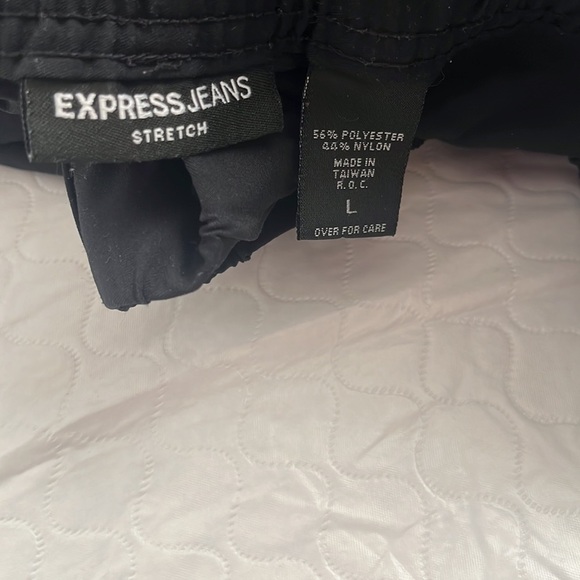 Express Jeans Y2K black with white side stripes cropped workout track pants - Picture 4 of 11
